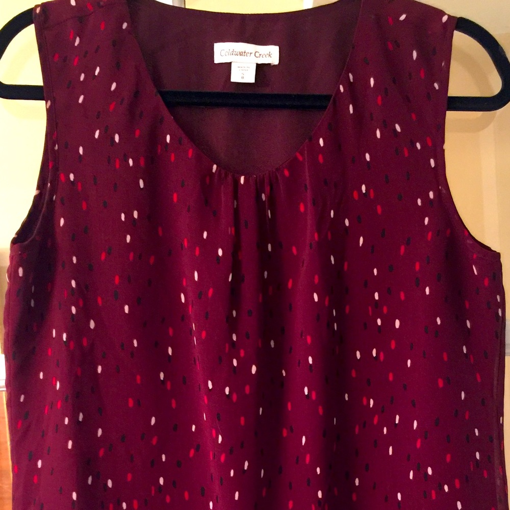 Garnet dressy blouse by Coldwater Creek, size 8.